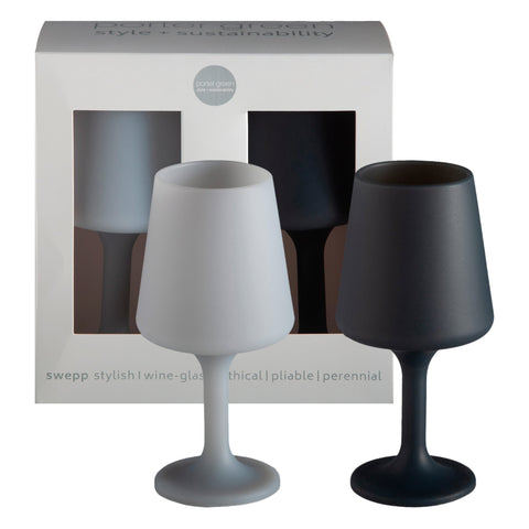 smoke + storm | swepp | silicone unbreakable wine glasses - porter green | style + sustainability