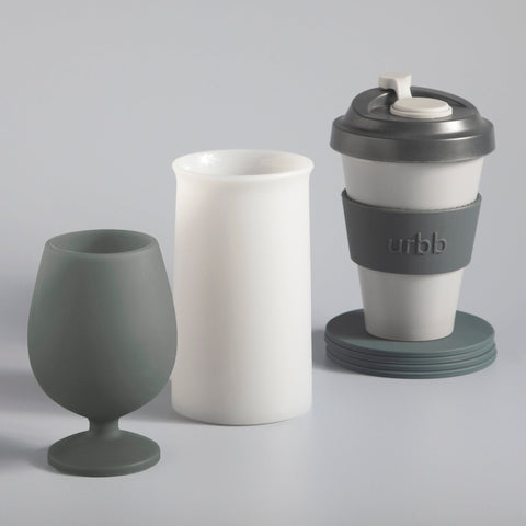 smoke + storm | urbb | biodegradable bamboo coffee cup - porter green | style + sustainability