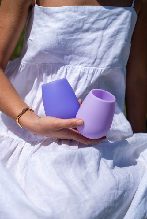 tanzanite + amethyst | fegg | silicone unbreakable glasses - porter green | style + sustainability