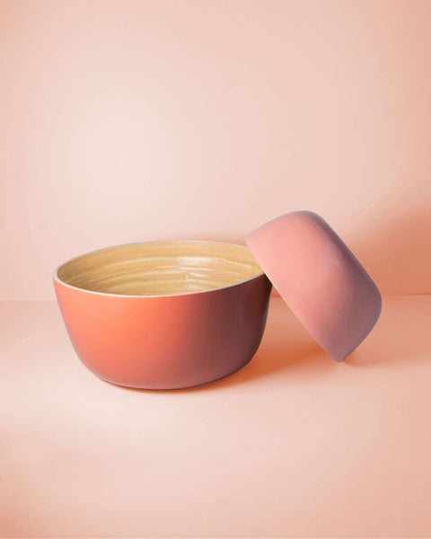 terra + peach | bebb | biodegradable bamboo bowls - porter green | style + sustainability