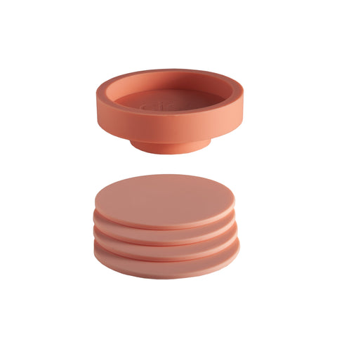 terra + peach | ciss | unbreakable silicone coasters - porter green | style + sustainability