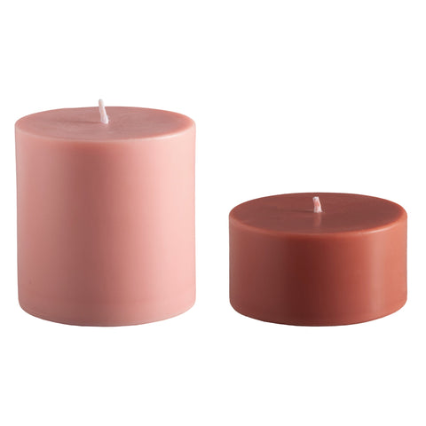 terra + peach | escc lrg pillar candle | soy - blend unscented candles - porter green | style + sustainability
