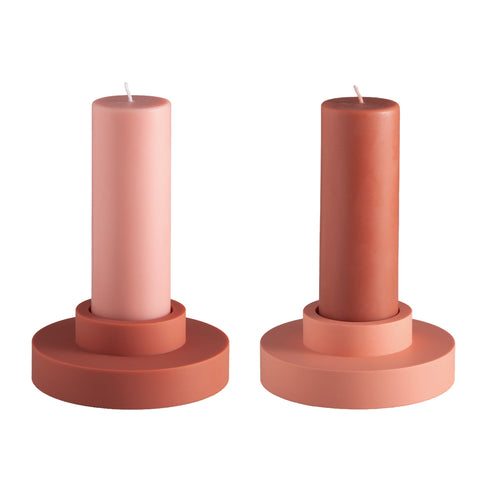 Terra + Peach | Flipp Lrg | Silicone Unbreakable Candle Holder Set - porter green | style + sustainability