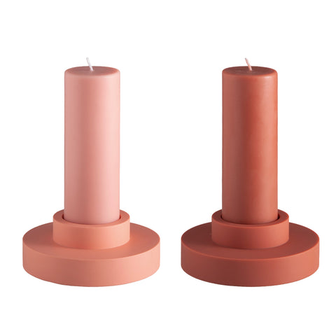 Terra + Peach | Flipp Lrg | Silicone Unbreakable Candle Holder Set - porter green | style + sustainability