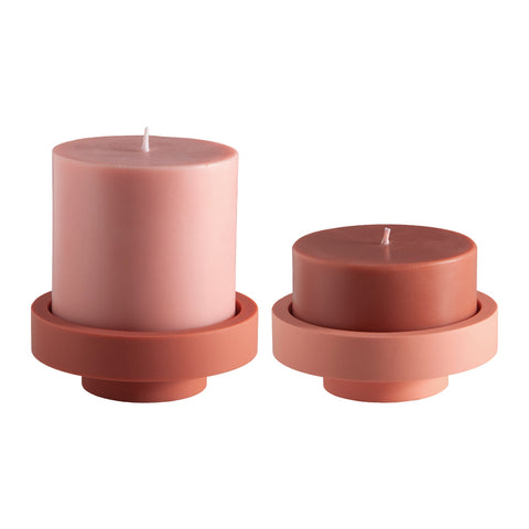 Terra + Peach | Flipp Lrg | Silicone Unbreakable Candle Holder Set - porter green | style + sustainability