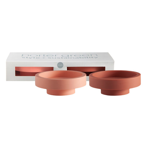 Terra + Peach | Flipp Lrg | Silicone Unbreakable Candle Holder Set - porter green | style + sustainability