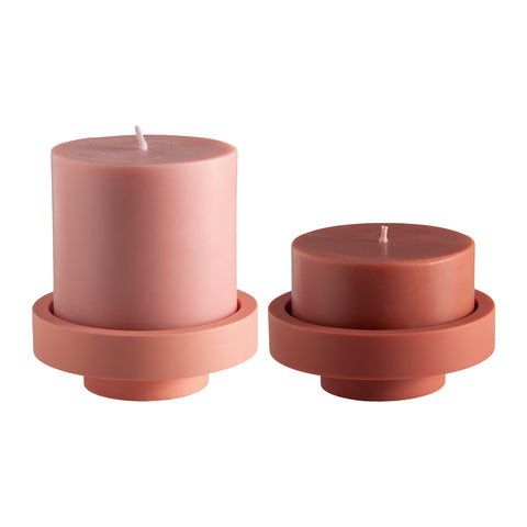 Terra + Peach | Flipp Lrg | Silicone Unbreakable Candle Holder Set - porter green | style + sustainability