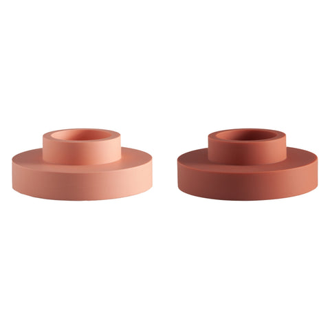Terra + Peach | Flipp Lrg | Silicone Unbreakable Candle Holder Set - porter green | style + sustainability