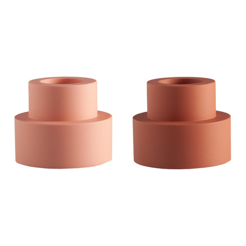 Terra + Peach | Flipp Sml | Silicone Unbreakable Candle Holder Set - porter green | style + sustainability