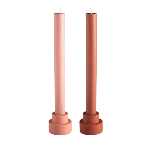 Terra + Peach | Flipp Sml | Silicone Unbreakable Candle Holder Set - porter green | style + sustainability