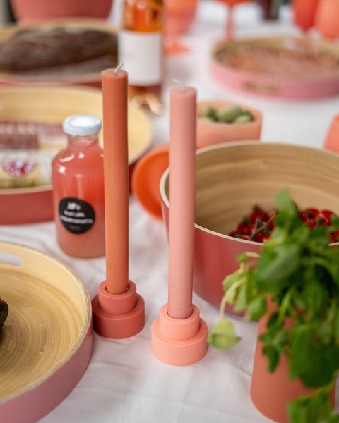 Terra + Peach | Flipp Sml | Silicone Unbreakable Candle Holder Set - porter green | style + sustainability