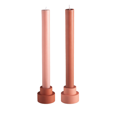 Terra + Peach | Flipp Sml | Silicone Unbreakable Candle Holder Set - porter green | style + sustainability