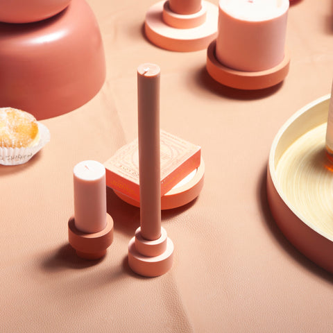 Terra + Peach | Flipp Sml | Silicone Unbreakable Candle Holder Set - porter green | style + sustainability
