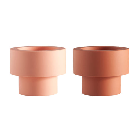 Terra + Peach | Flipp Sml | Silicone Unbreakable Candle Holder Set - porter green | style + sustainability
