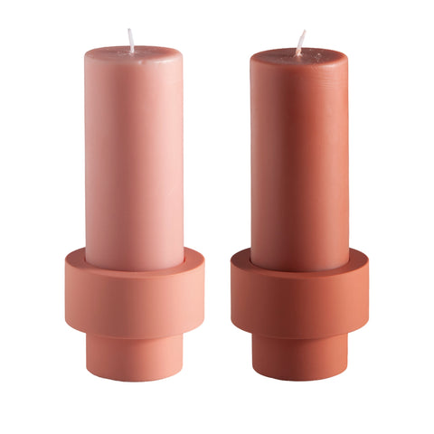 Terra + Peach | Flipp Sml | Silicone Unbreakable Candle Holder Set - porter green | style + sustainability