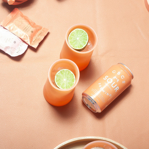 terra + peach | stegg | silicone unbreakable highball glasses - porter green | style + sustainability