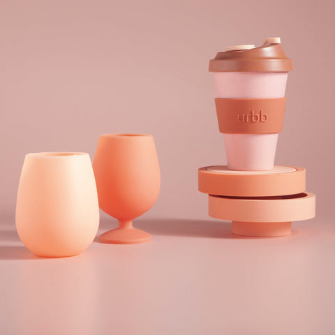 terra + peach | stemm | silicone unbreakable wine glasses - porter green | style + sustainability
