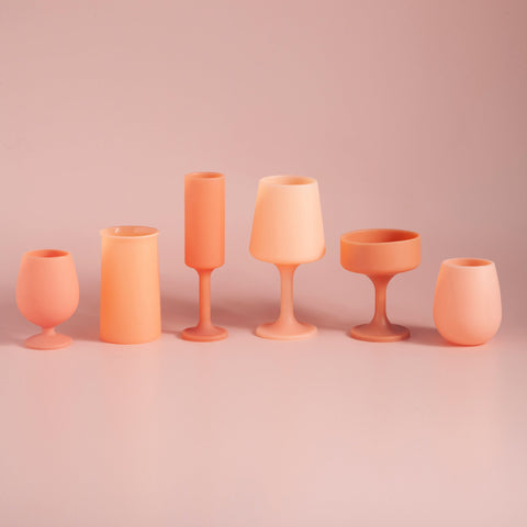 terra + peach | swepp | silicone unbreakable wine glasses - porter green | style + sustainability