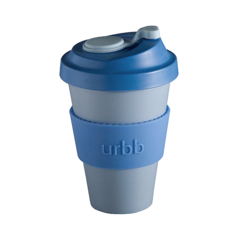 sky + kingfisher | urbb | biodegradable bamboo coffee cup | porter green, biodegradable coffee cups. bamboo coffee cup, reusable coffee cup australia, 12oz coffee cup, leak proof coffee cup