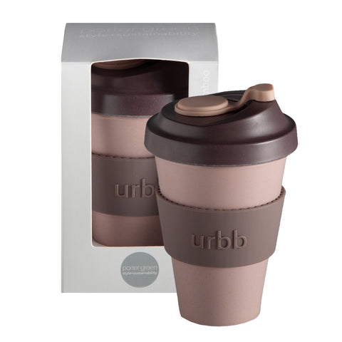 latte + donkey | urbb | biodegradable bamboo coffee cup | porter green, biodegradable coffee cups. bamboo coffee cup, reusable coffee cup australia, 12oz coffee cup, leak proof coffee cup