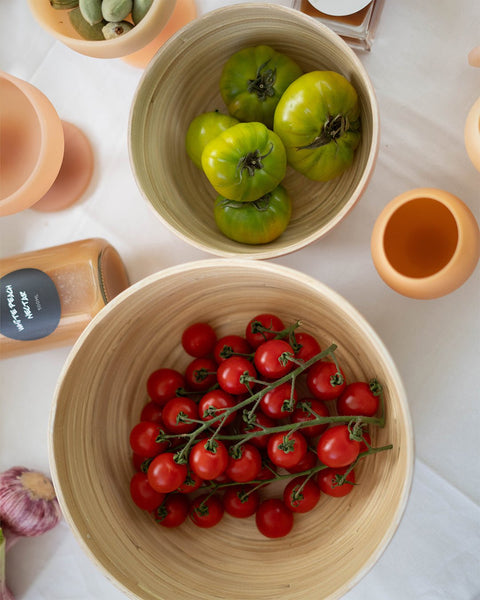 wheat + oat | bebb | biodegradable bamboo bowls - porter green | style + sustainability