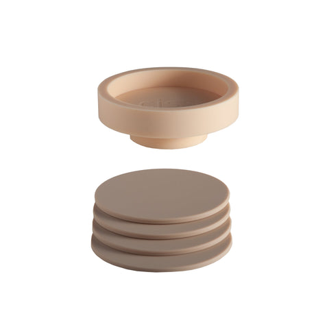 wheat + oat | ciss | unbreakable silicone coasters - porter green | style + sustainability