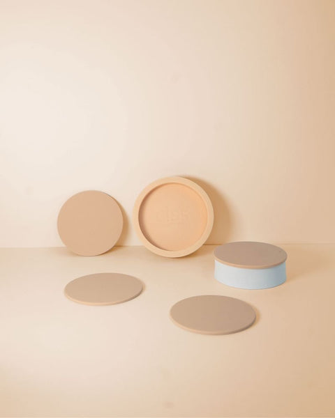 wheat + oat | ciss | unbreakable silicone coasters - porter green | style + sustainability