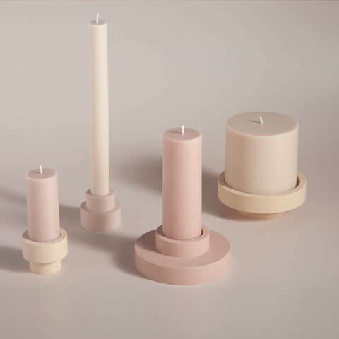 wheat + oat | escc dinner candle | soy - blend unscented candles - porter green | style + sustainability