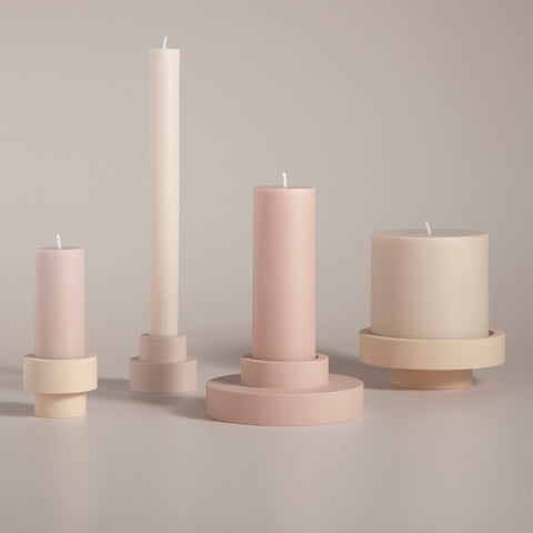 wheat + oat | escc dinner candle | soy - blend unscented candles - porter green | style + sustainability