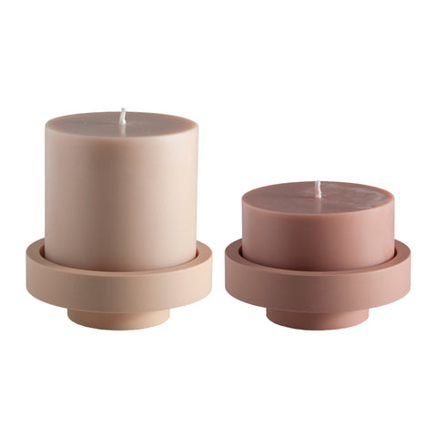 Wheat + Oat | Flipp Lrg | Silicone Unbreakable Candle Holder Set - porter green | style + sustainability