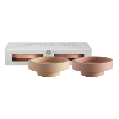Wheat + Oat | Flipp Lrg | Silicone Unbreakable Candle Holder Set - porter green | style + sustainability