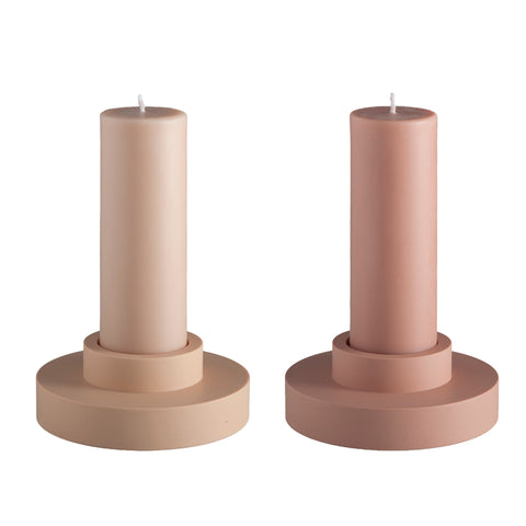 Wheat + Oat | Flipp Lrg | Silicone Unbreakable Candle Holder Set - porter green | style + sustainability