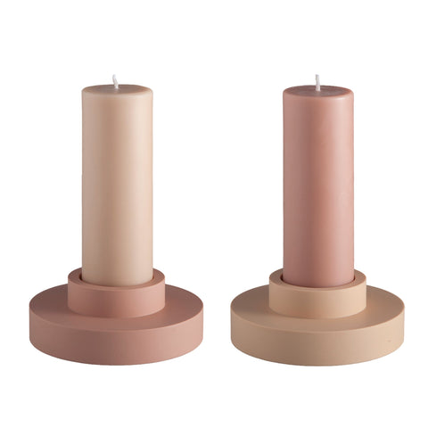 Wheat + Oat | Flipp Lrg | Silicone Unbreakable Candle Holder Set - porter green | style + sustainability