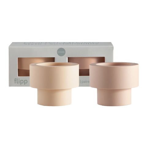 Wheat + Oat | Flipp Sml | Silicone Unbreakable Candle Holder Set - porter green | style + sustainability