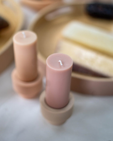 Wheat + Oat | Flipp Sml | Silicone Unbreakable Candle Holder Set - porter green | style + sustainability