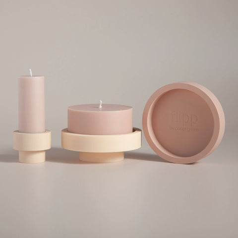 Wheat + Oat | Flipp Sml | Silicone Unbreakable Candle Holder Set - porter green | style + sustainability