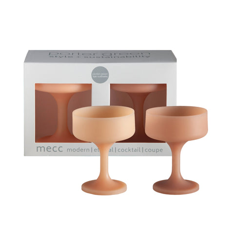 wheat + oat | mecc | silicone unbreakable cocktail glasses - porter green | style + sustainability