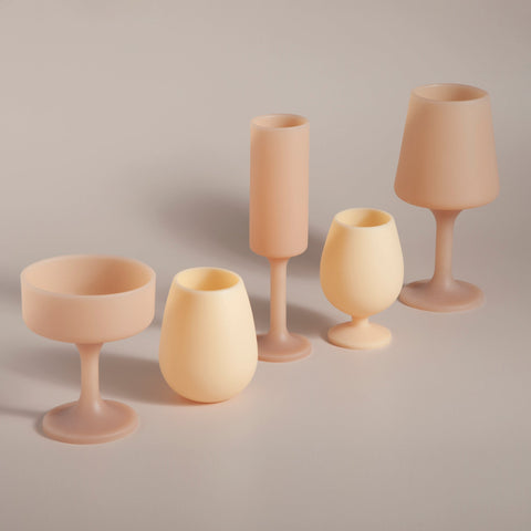 wheat + oat | mecc | silicone unbreakable cocktail glasses - porter green | style + sustainability