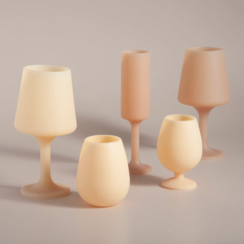 wheat + oat | swepp | silicone unbreakable wine glasses - porter green | style + sustainability