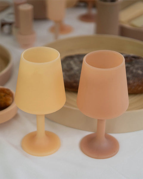 wheat + oat | swepp | silicone unbreakable wine glasses - porter green | style + sustainability