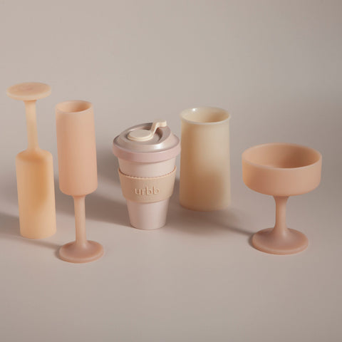 wheat + oat | urbb | biodegradable bamboo coffee cup - porter green | style + sustainability