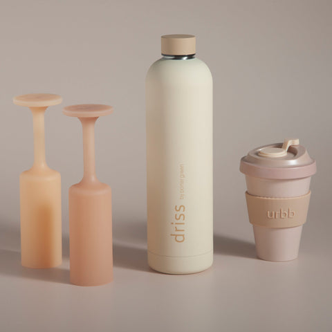 wheat + oat | urbb | biodegradable bamboo coffee cup - porter green | style + sustainability