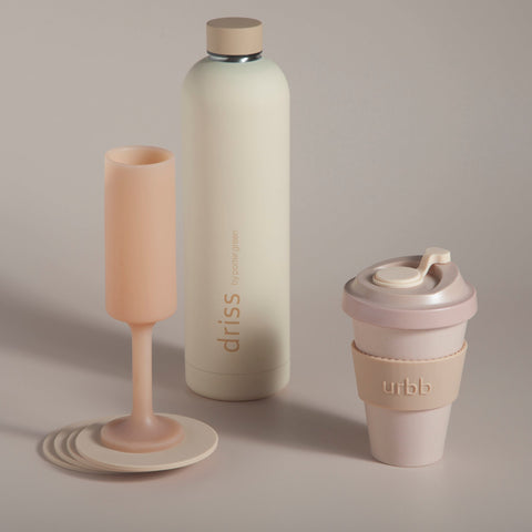 wheat + oat | urbb | biodegradable bamboo coffee cup - porter green | style + sustainability